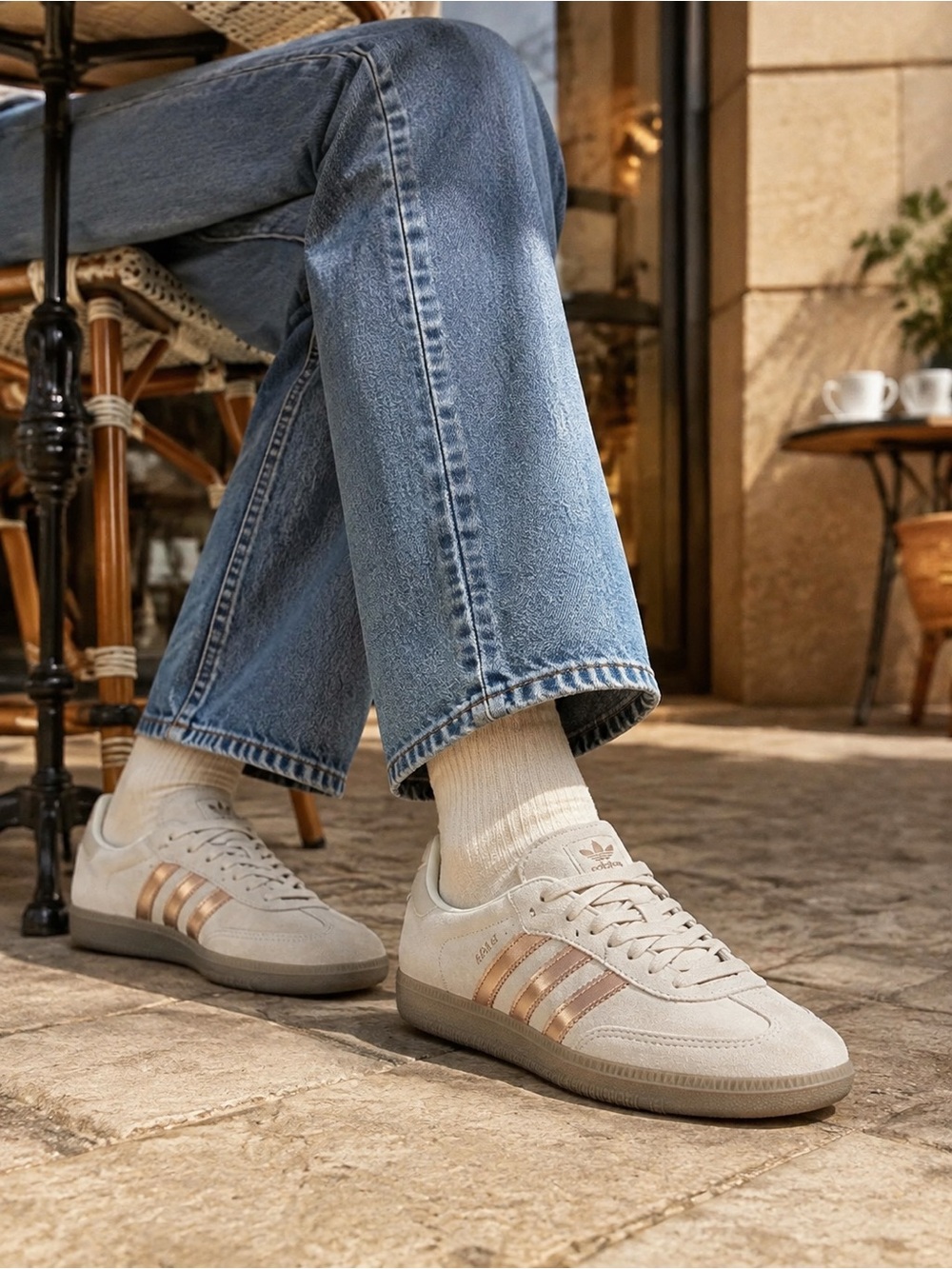 Adidas Samba OG Women’s Size 7 Off-White Copper Metallic Sneakers NWT